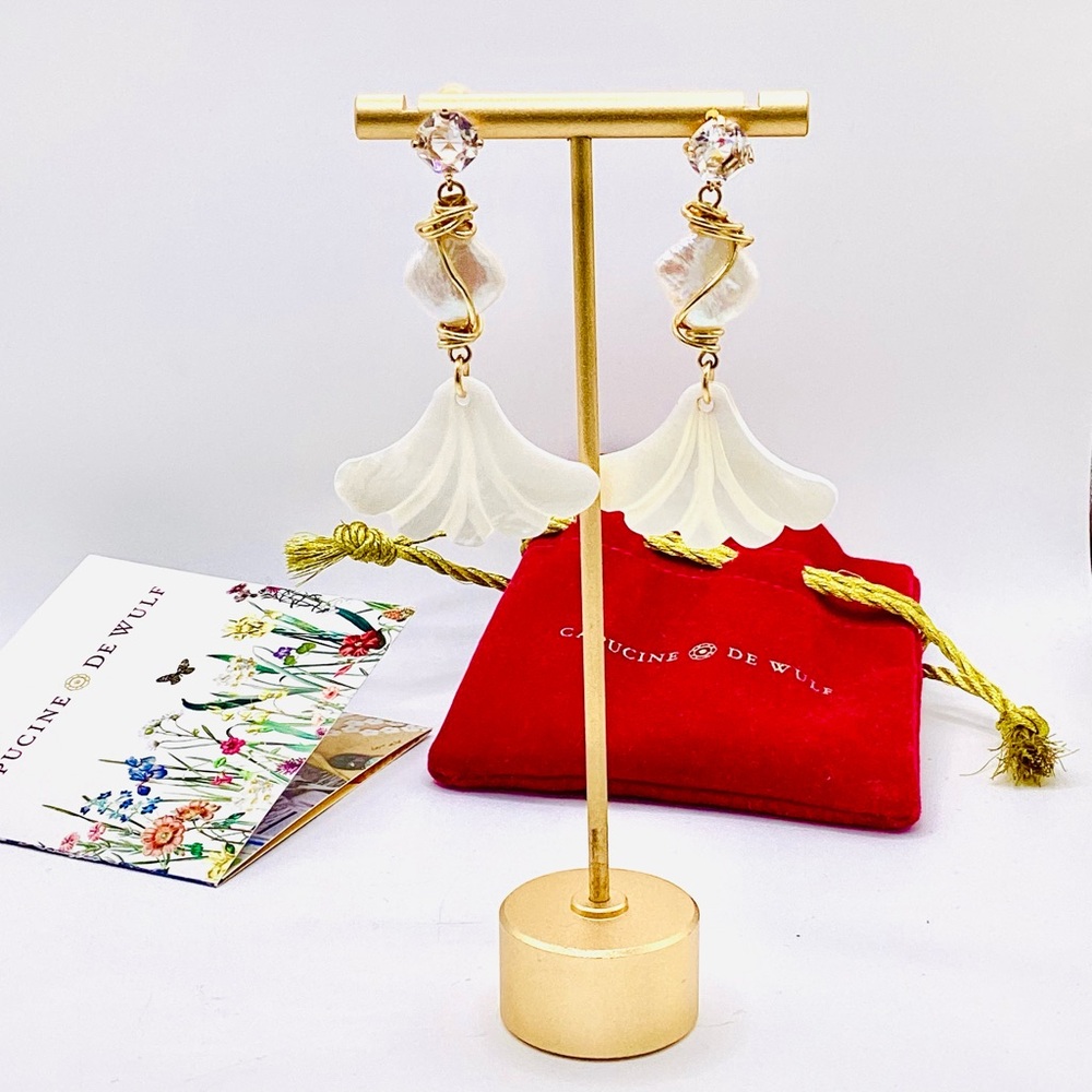 Capucine de wulf ivory and mother of Pearl drop earrings